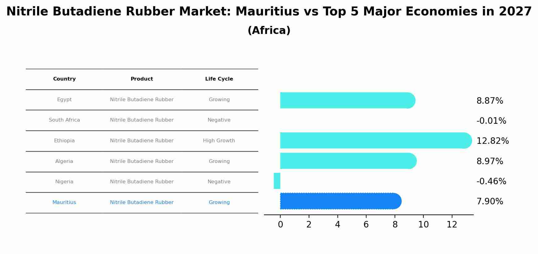 Nitrile Butadiene Rubber Market: Mauritius vs Top 5 Major Economies in 2027 (Africa)