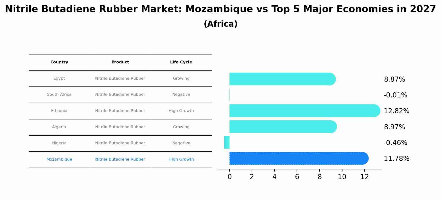 Nitrile Butadiene Rubber Market: Mozambique vs Top 5 Major Economies in 2027 (Africa)