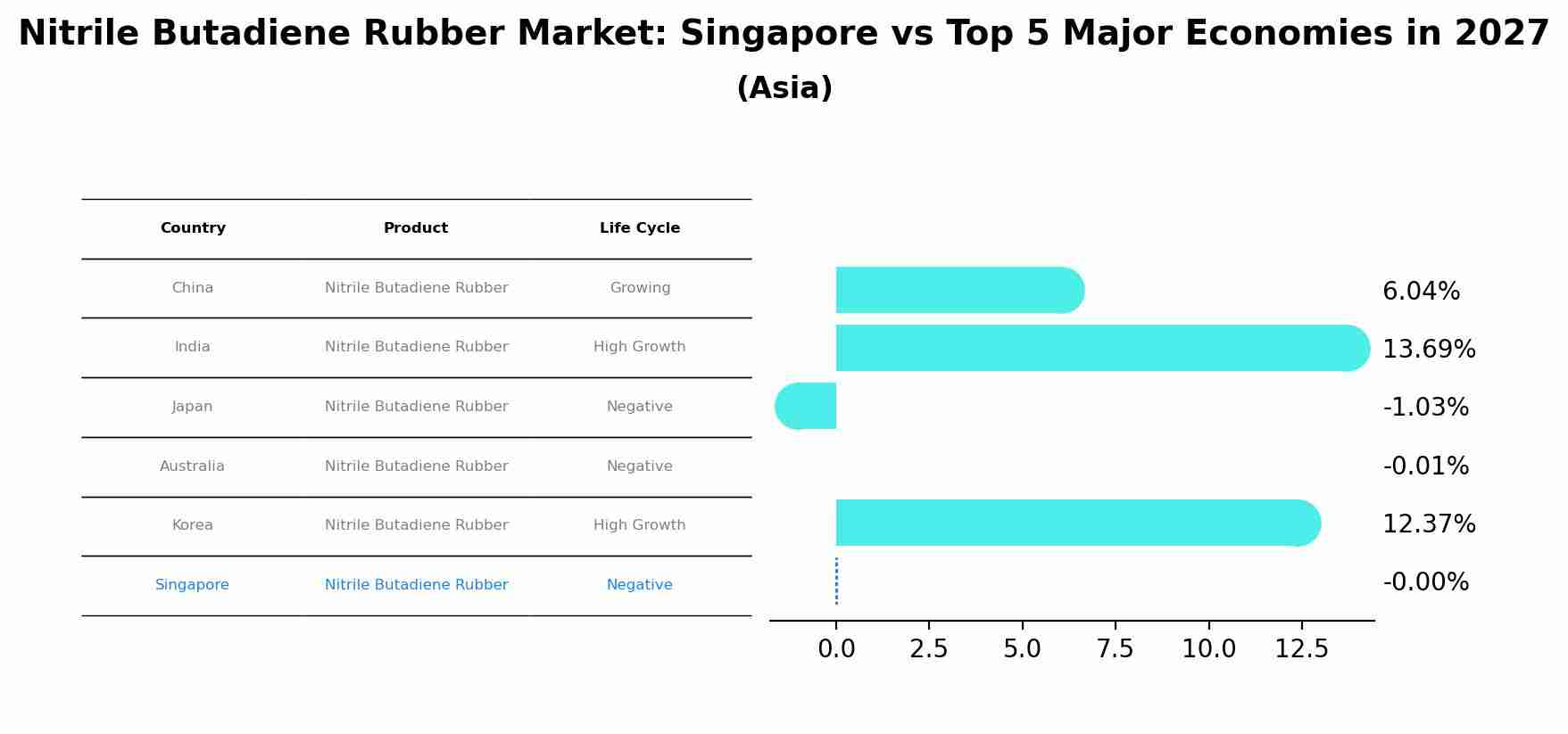Nitrile Butadiene Rubber Market: Singapore vs Top 5 Major Economies in 2027 (Asia)