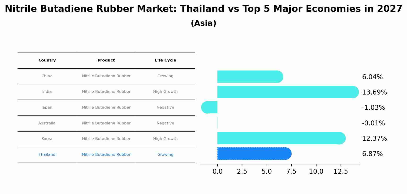 Nitrile Butadiene Rubber Market: Thailand vs Top 5 Major Economies in 2027 (Asia)