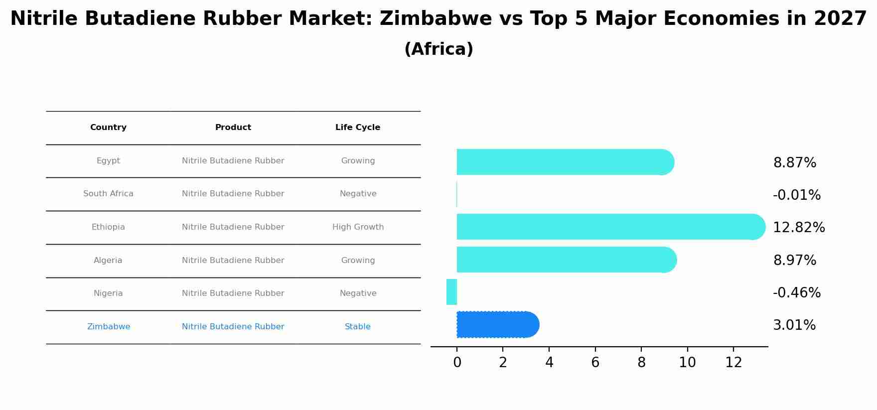 Nitrile Butadiene Rubber Market: Zimbabwe vs Top 5 Major Economies in 2027 (Africa)