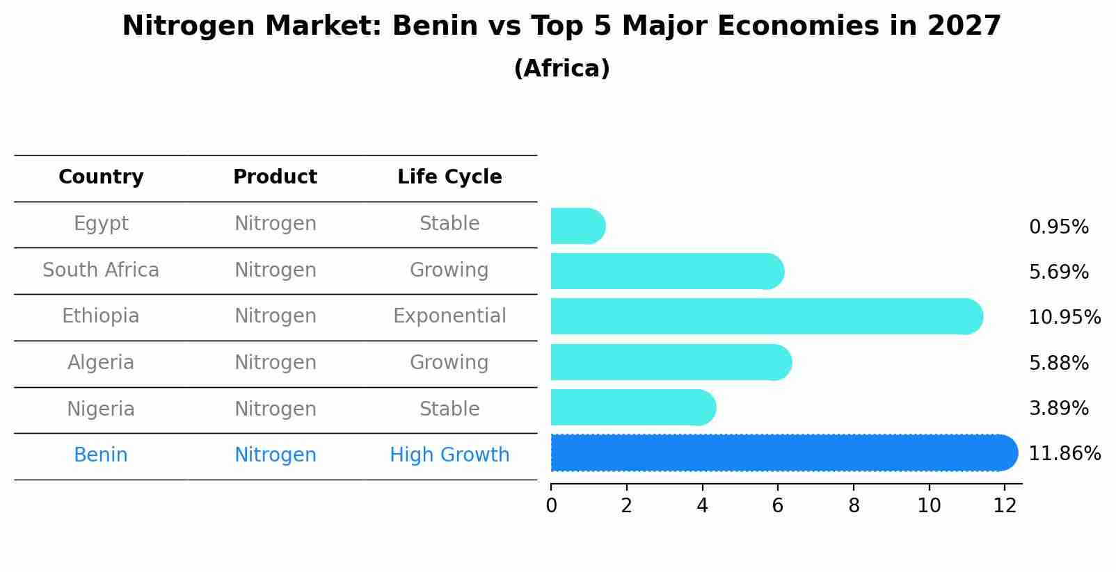 Nitrogen Market: Benin vs Top 5 Major Economies in 2027 (Africa)