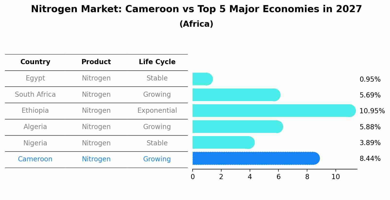 Nitrogen Market: Cameroon vs Top 5 Major Economies in 2027 (Africa)