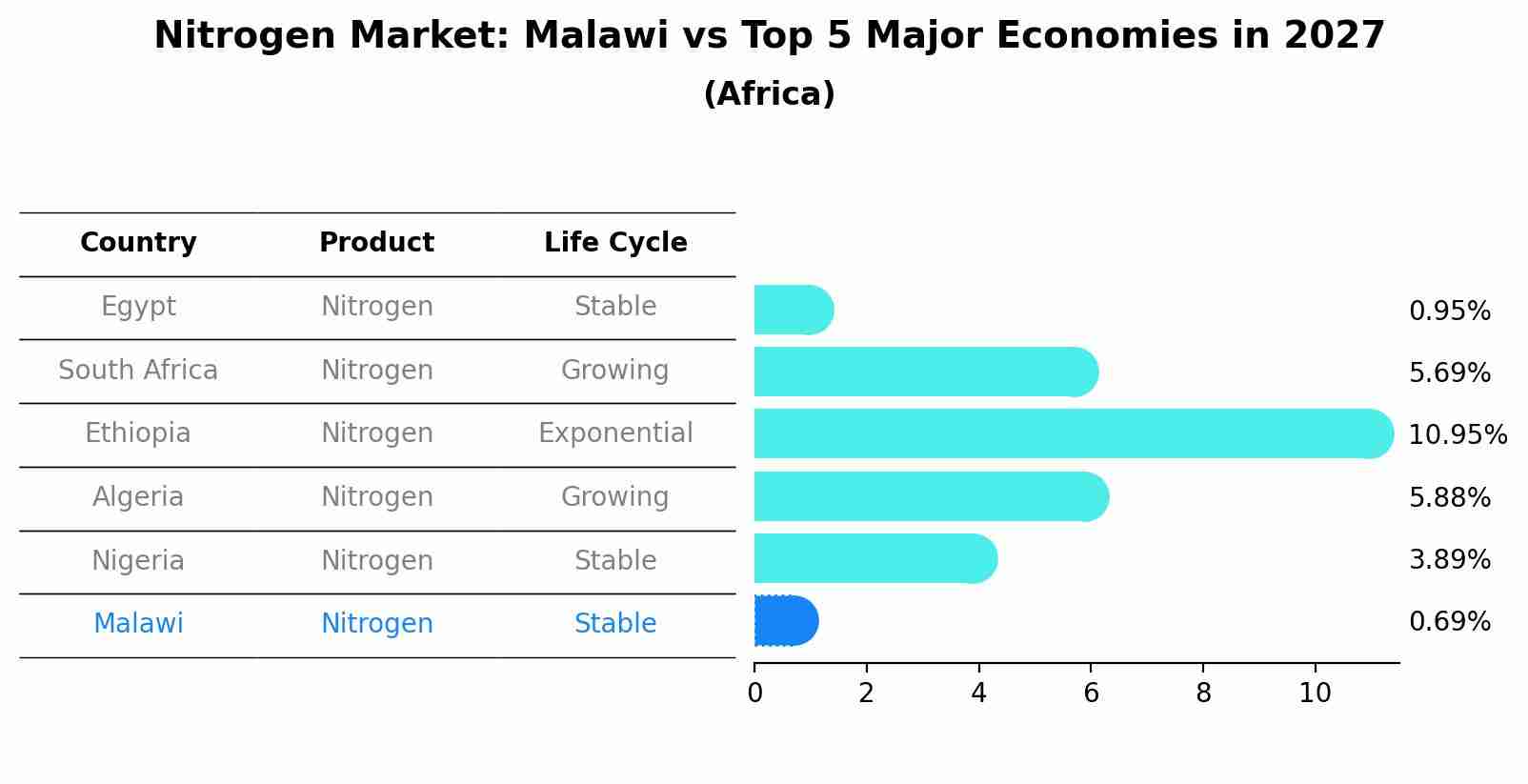 Nitrogen Market: Malawi vs Top 5 Major Economies in 2027 (Africa)