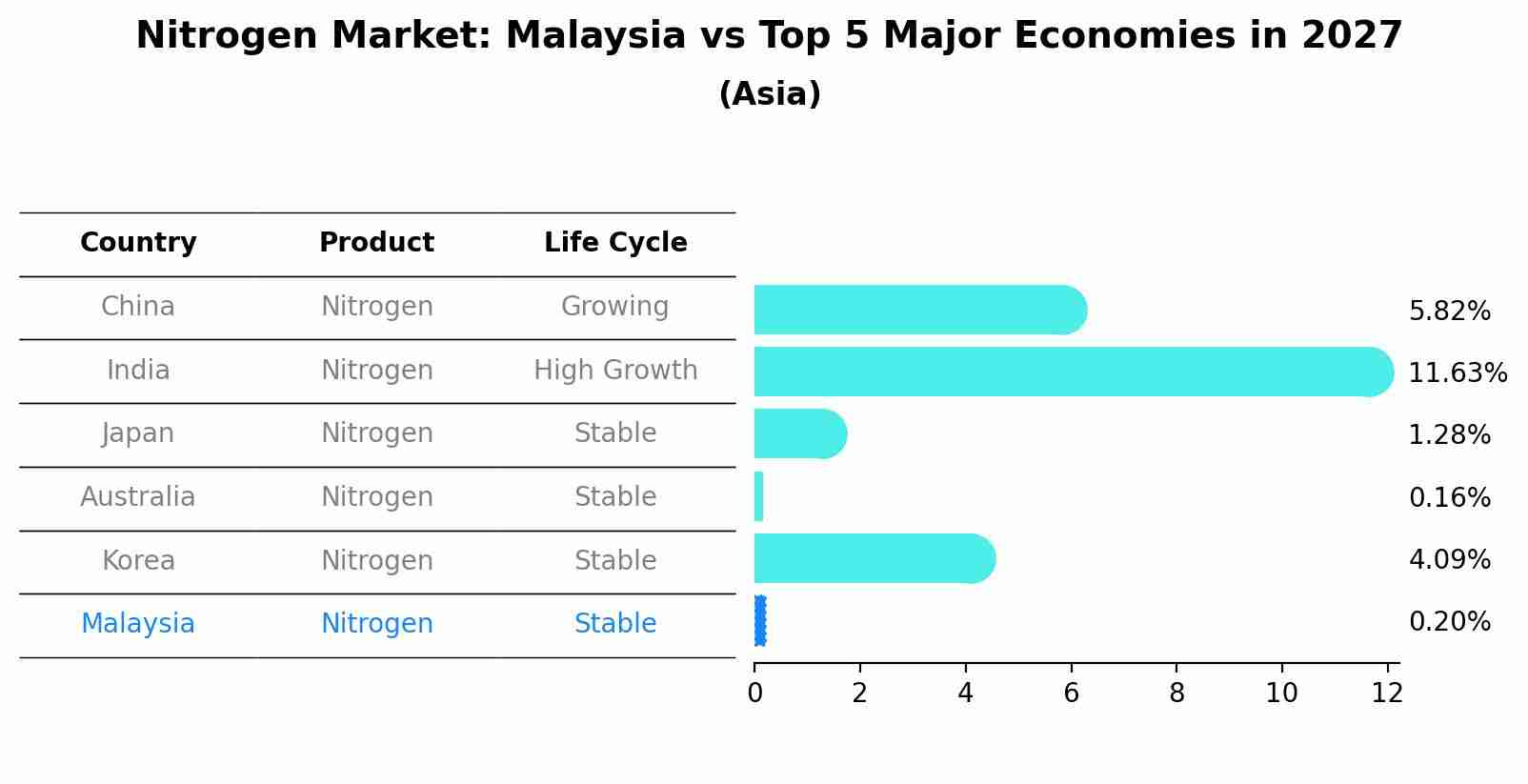 Nitrogen Market: Malaysia vs Top 5 Major Economies in 2027 (Asia)