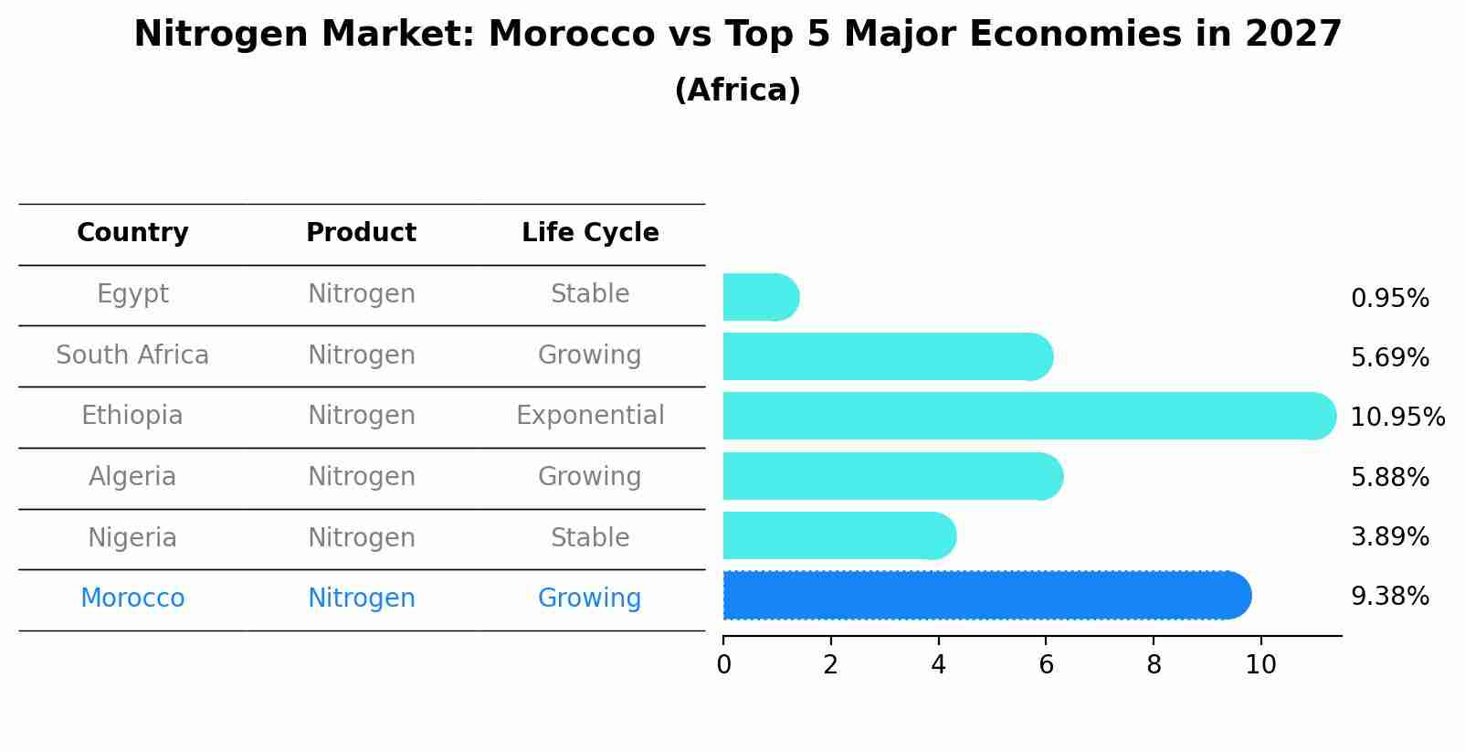 Nitrogen Market: Morocco vs Top 5 Major Economies in 2027 (Africa)