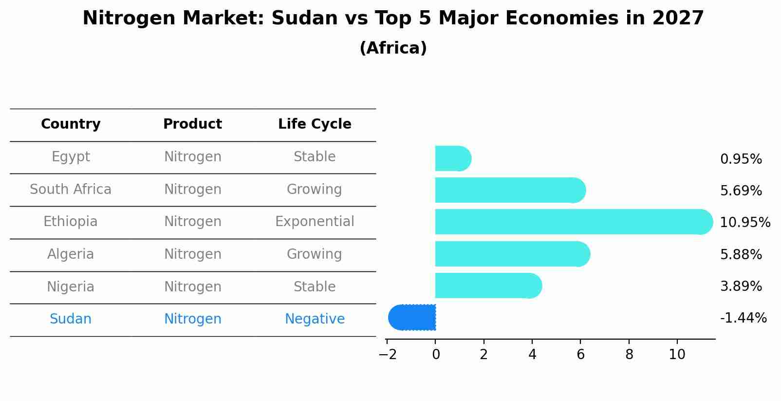 Nitrogen Market: Sudan vs Top 5 Major Economies in 2027 (Africa)
