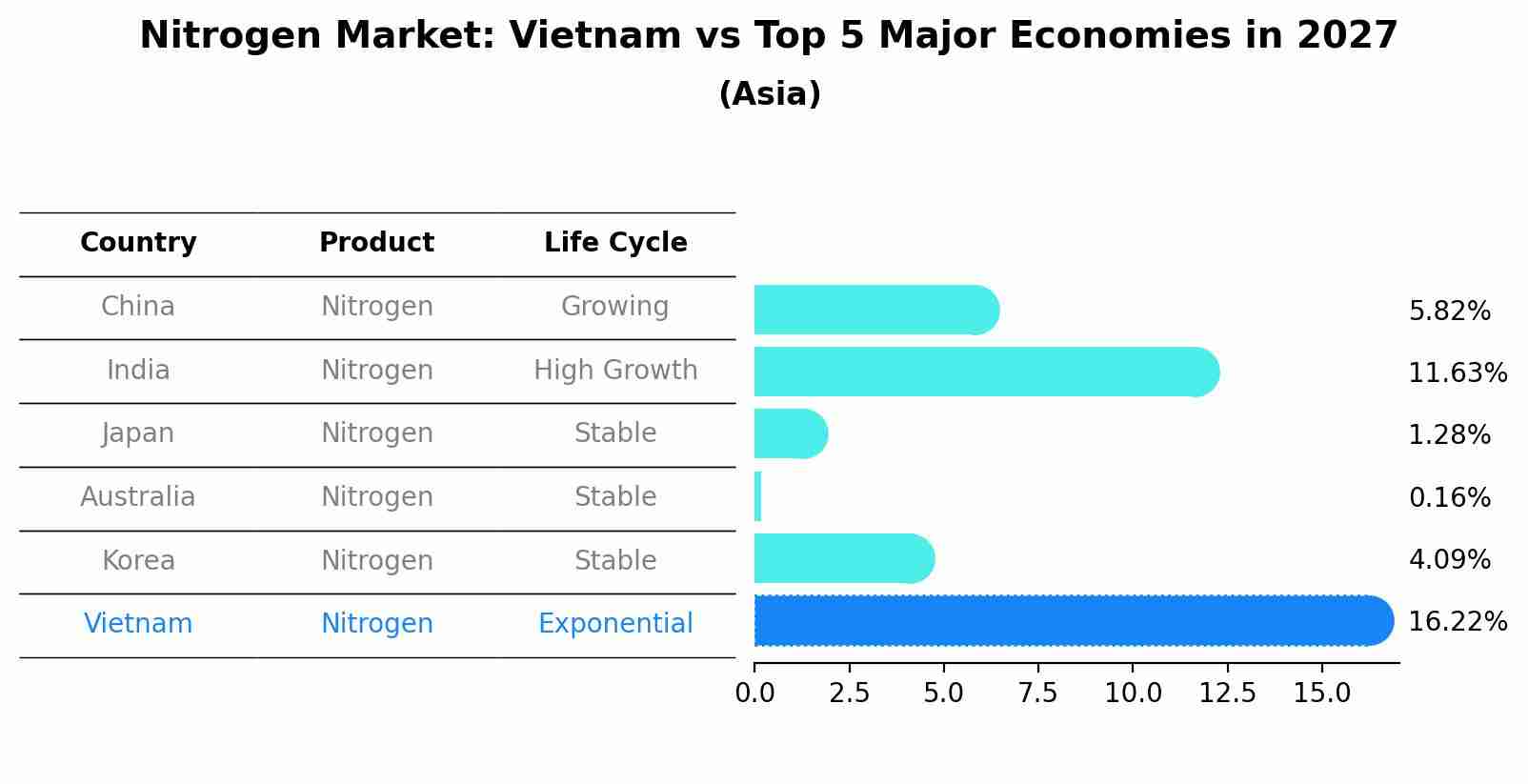 Nitrogen Market: Vietnam vs Top 5 Major Economies in 2027 (Asia)