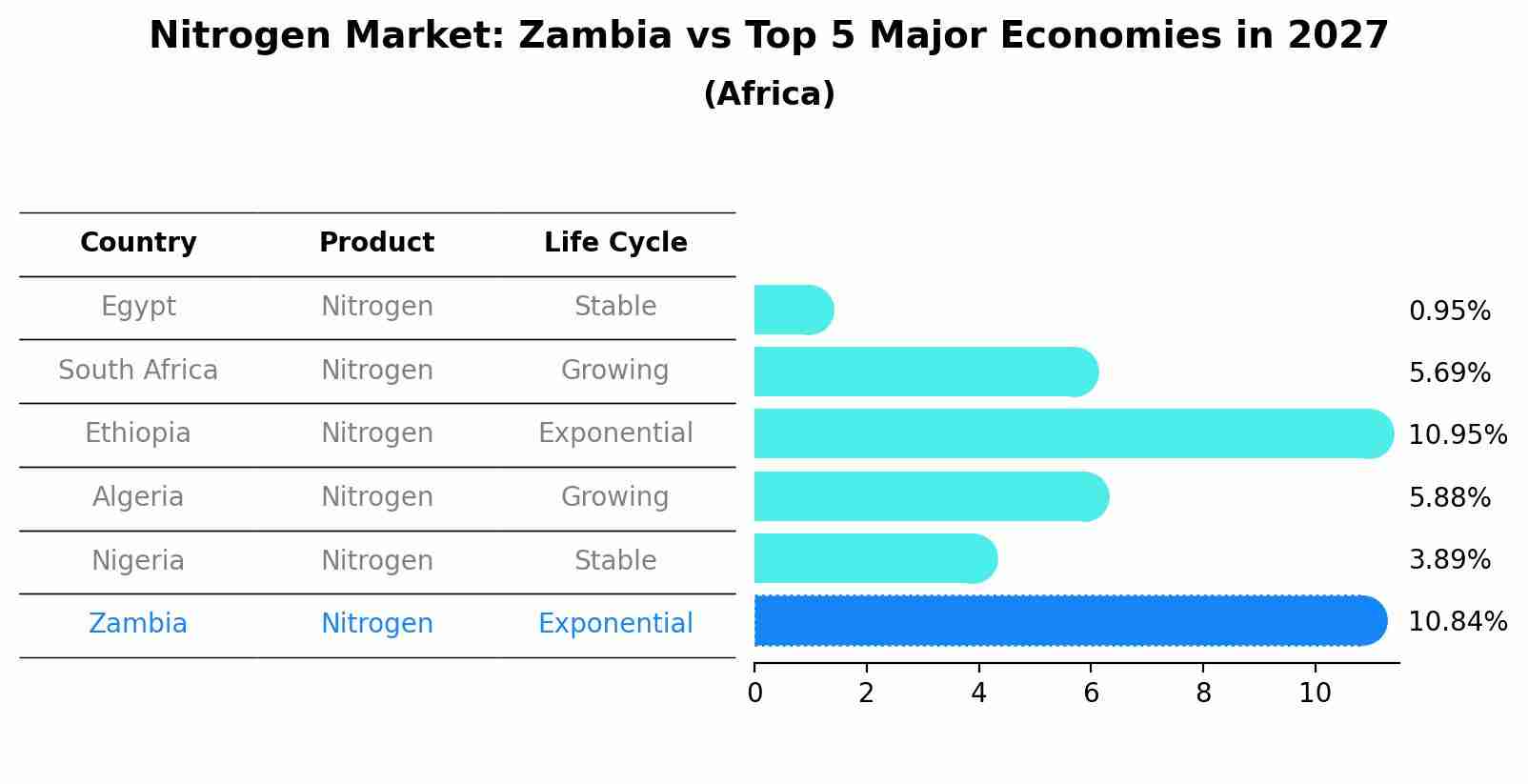 Nitrogen Market: Zambia vs Top 5 Major Economies in 2027 (Africa)