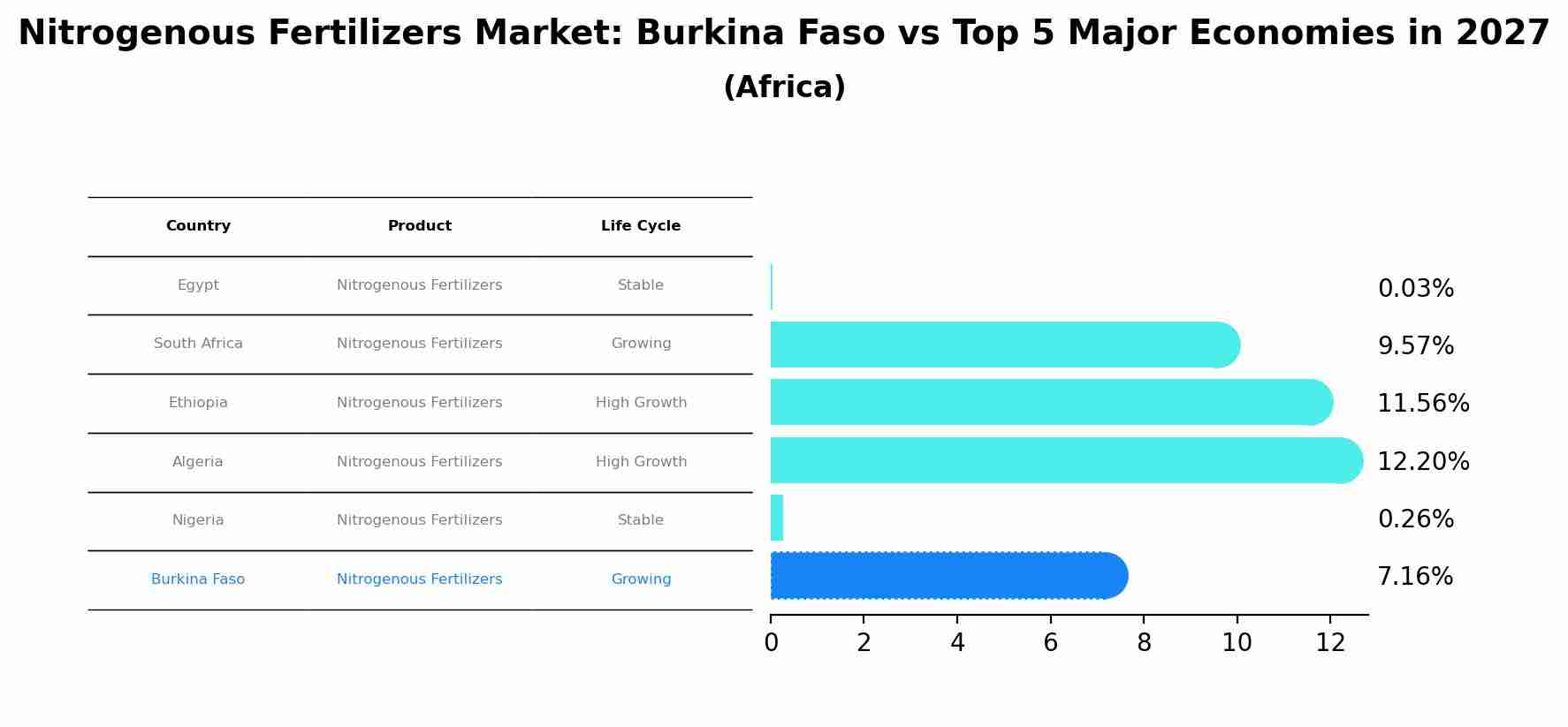 Nitrogenous Fertilizers Market: Burkina Faso vs Top 5 Major Economies in 2027 (Africa)
