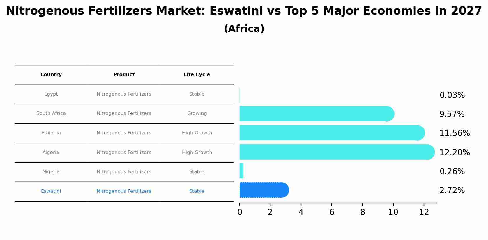 Nitrogenous Fertilizers Market: Eswatini vs Top 5 Major Economies in 2027 (Africa)