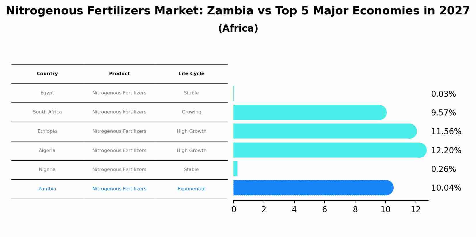 Nitrogenous Fertilizers Market: Zambia vs Top 5 Major Economies in 2027 (Africa)
