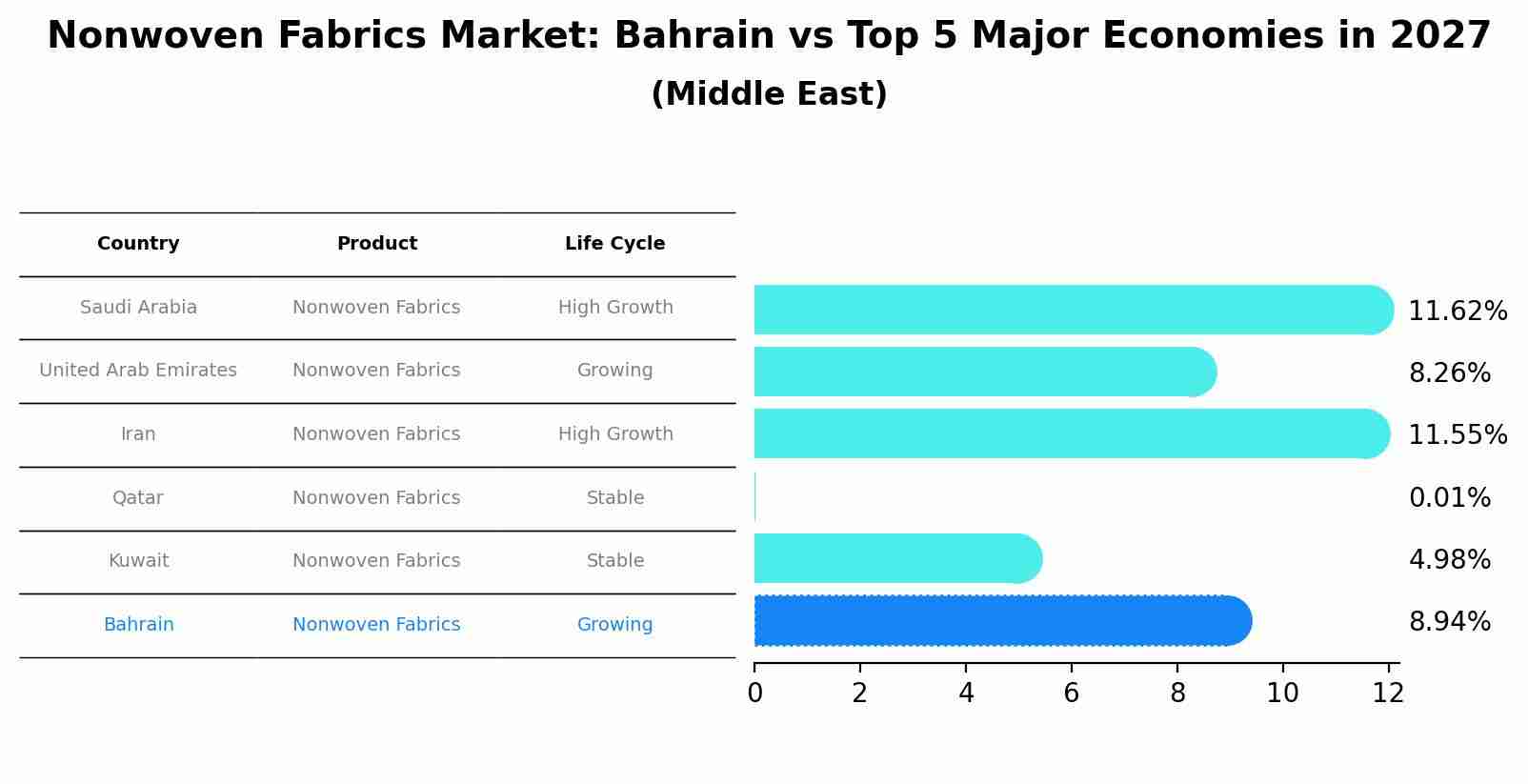 Nonwoven Fabrics Market: Bahrain vs Top 5 Major Economies in 2027 (Middle East)