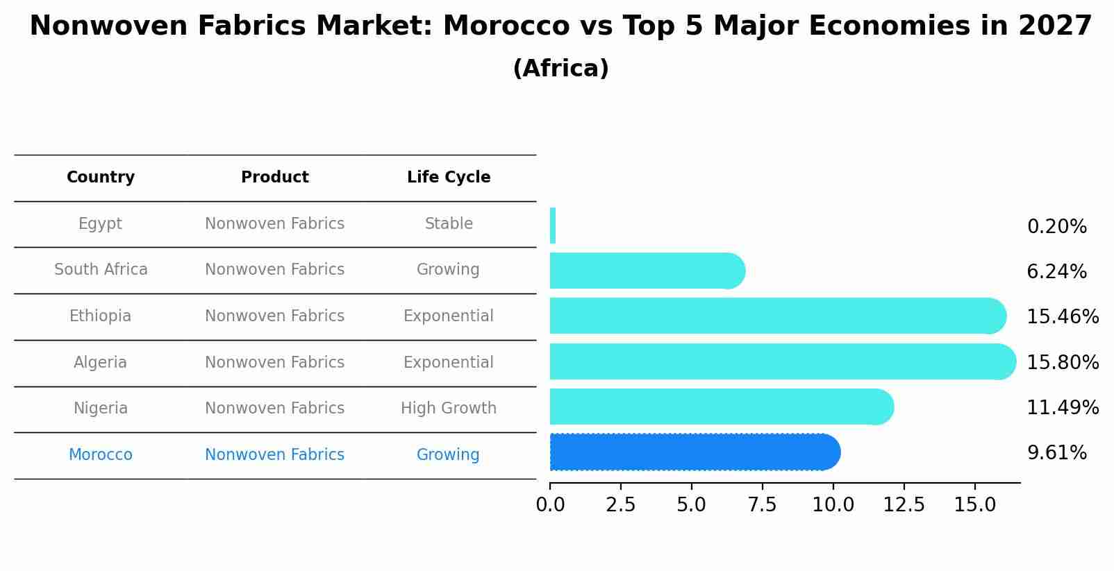 Nonwoven Fabrics Market: Morocco vs Top 5 Major Economies in 2027 (Africa)