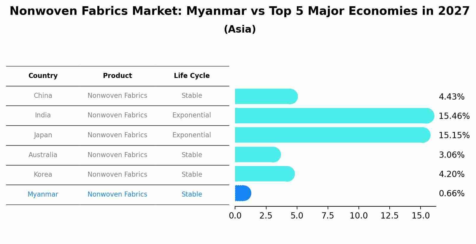 Nonwoven Fabrics Market: Myanmar vs Top 5 Major Economies in 2027 (Asia)
