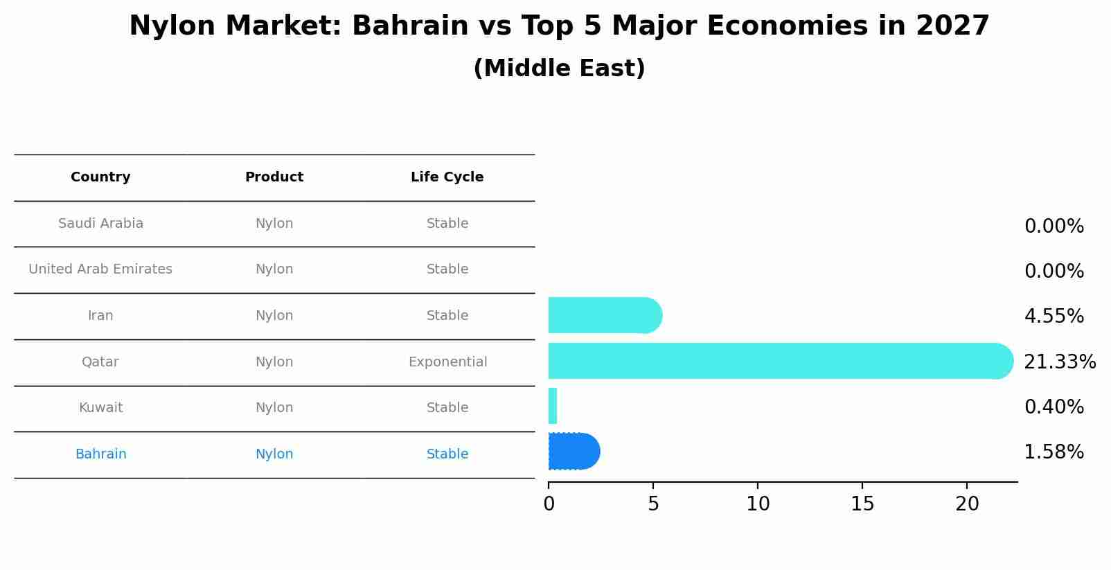 Nylon Market: Bahrain vs Top 5 Major Economies in 2027 (Middle East)