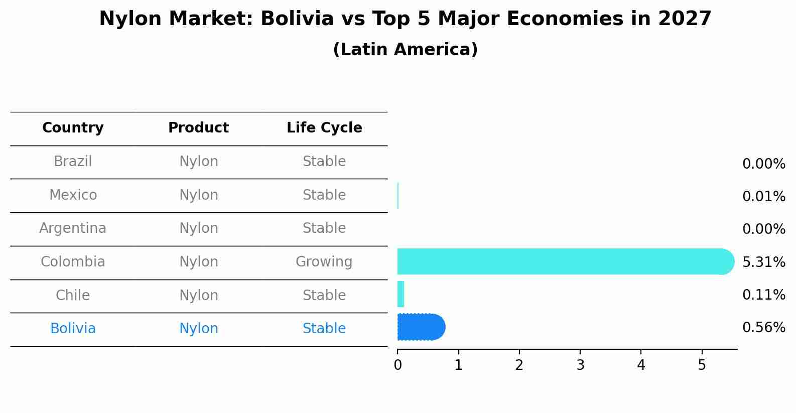 Nylon Market: Bolivia vs Top 5 Major Economies in 2027 (Latin America)