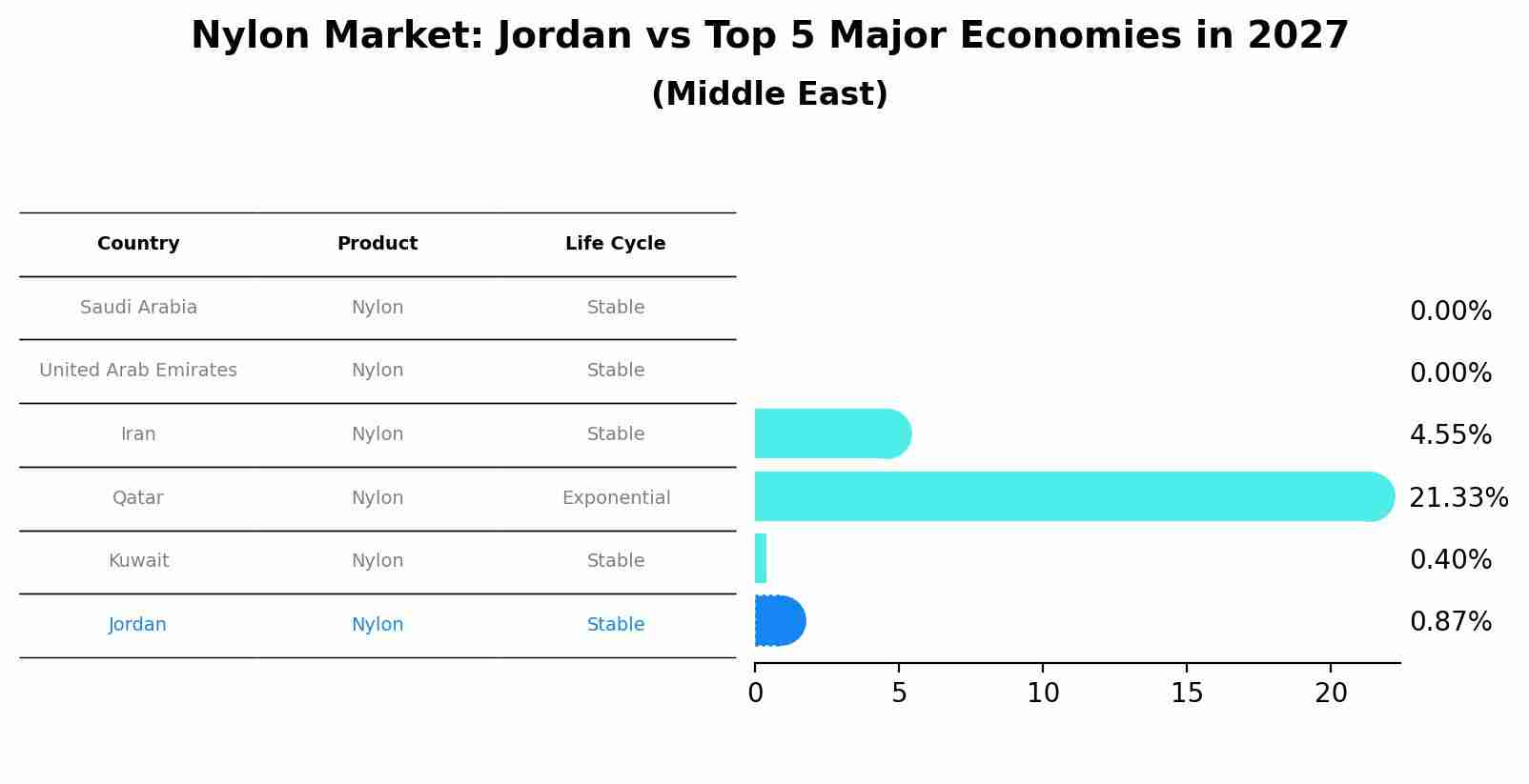 Nylon Market: Jordan vs Top 5 Major Economies in 2027 (Middle East)