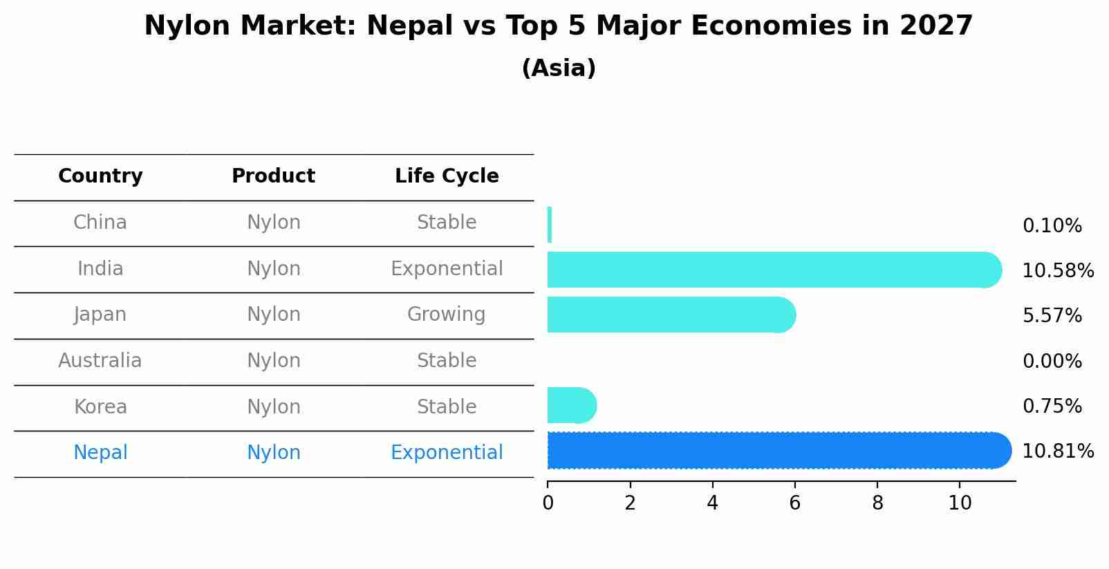 Nylon Market: Nepal vs Top 5 Major Economies in 2027 (Asia)