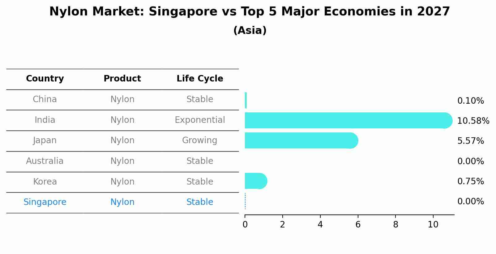 Nylon Market: Singapore vs Top 5 Major Economies in 2027 (Asia)