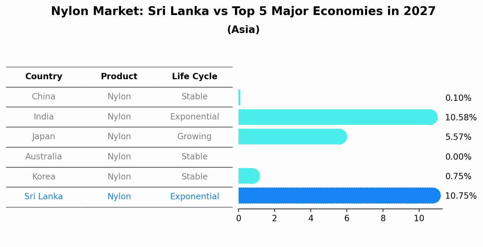 Nylon Market: Sri Lanka vs Top 5 Major Economies in 2027 (Asia)