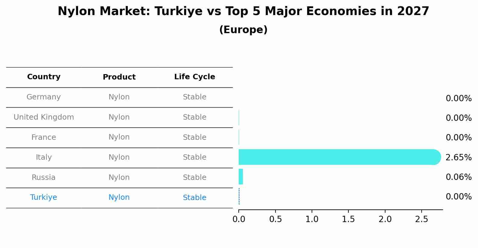 Nylon Market: Turkiye vs Top 5 Major Economies in 2027 (Europe)