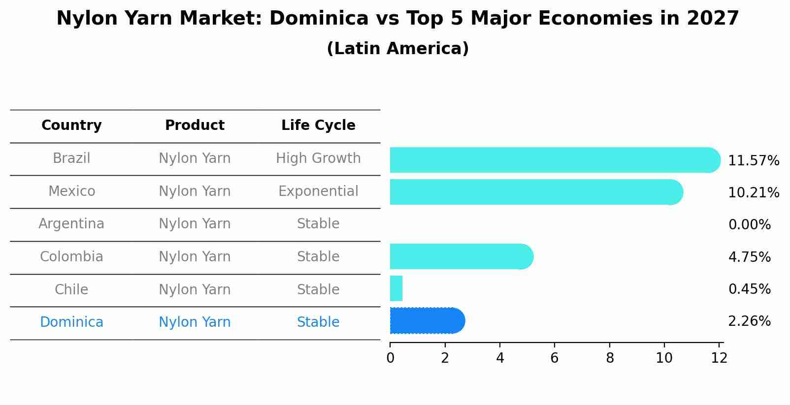 Nylon Yarn Market: Dominica vs Top 5 Major Economies in 2027 (Latin America)