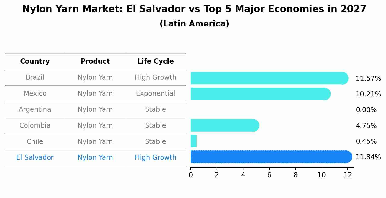 Nylon Yarn Market: El Salvador vs Top 5 Major Economies in 2027 (Latin America)