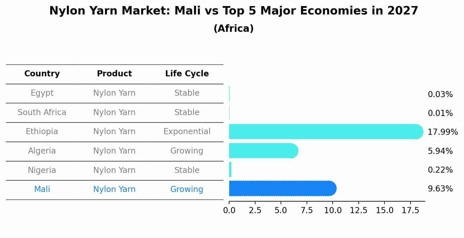 Nylon Yarn Market: Mali vs Top 5 Major Economies in 2027 (Africa)