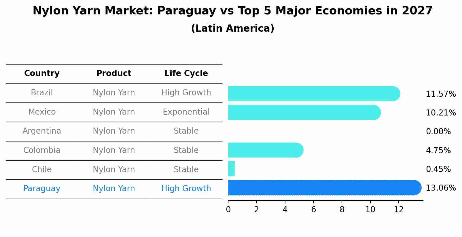Nylon Yarn Market: Paraguay vs Top 5 Major Economies in 2027 (Latin America)