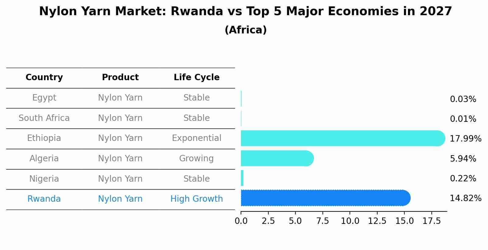 Nylon Yarn Market: Rwanda vs Top 5 Major Economies in 2027 (Africa)