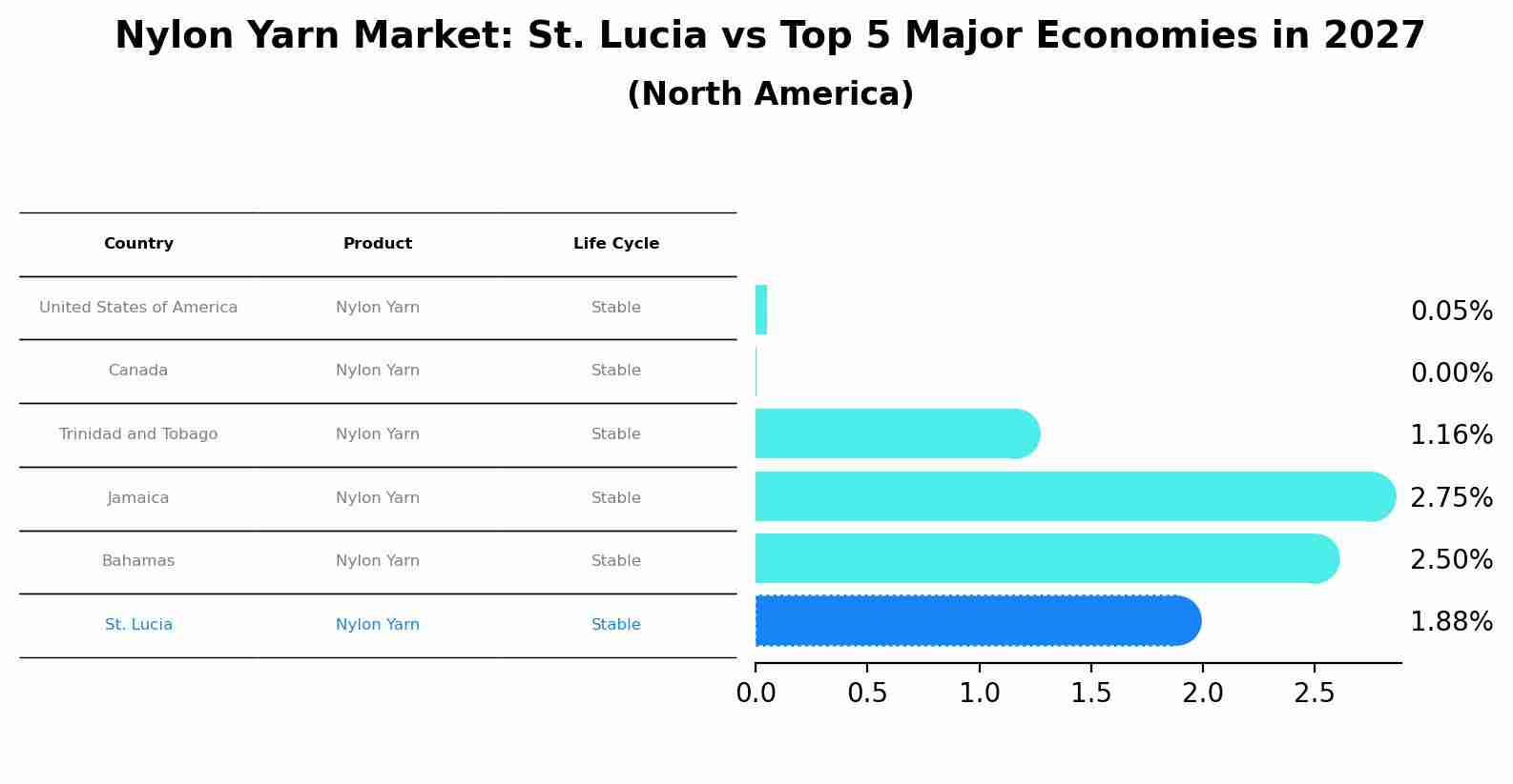 Nylon Yarn Market: St. Lucia vs Top 5 Major Economies in 2027 (North America)