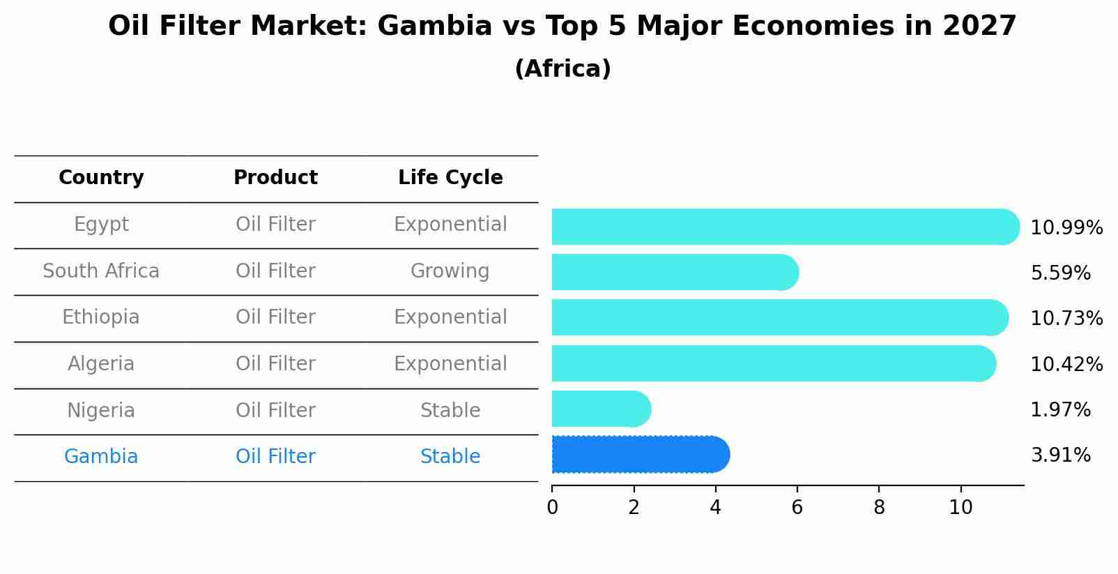 Oil Filter Market: Gambia vs Top 5 Major Economies in 2027 (Africa)