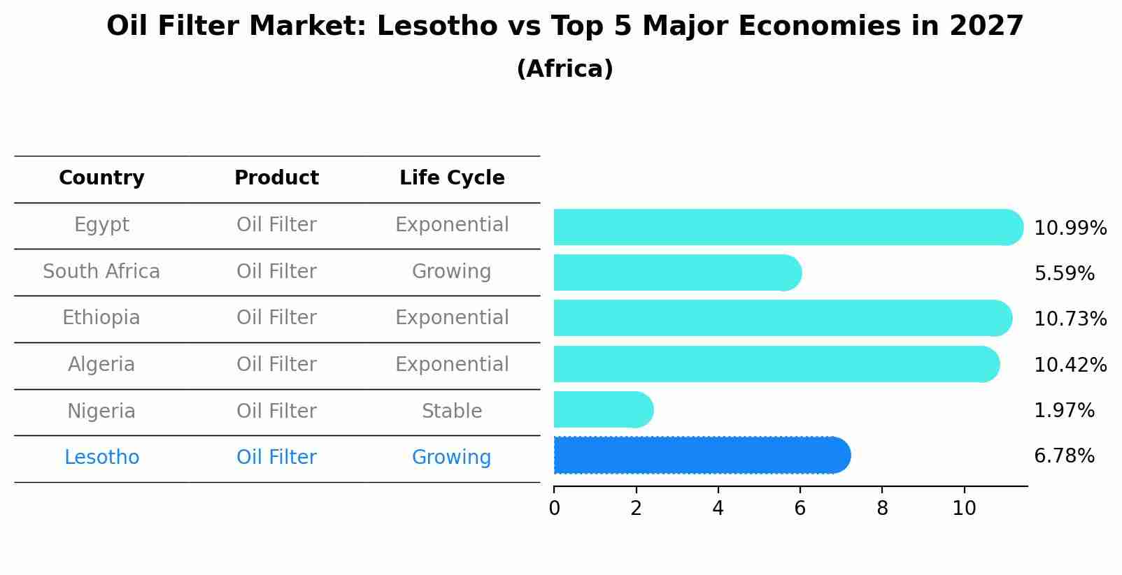 Oil Filter Market: Lesotho vs Top 5 Major Economies in 2027 (Africa)