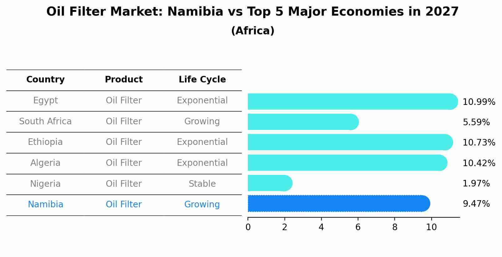 Oil Filter Market: Namibia vs Top 5 Major Economies in 2027 (Africa)