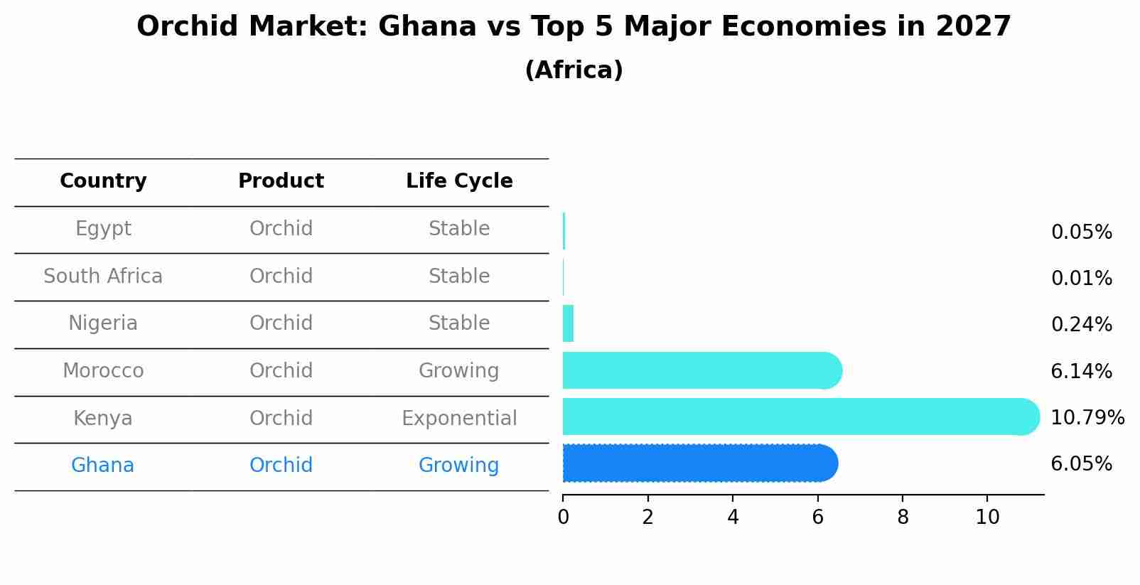 Orchid Market: Ghana vs Top 5 Major Economies in 2027 (Africa)