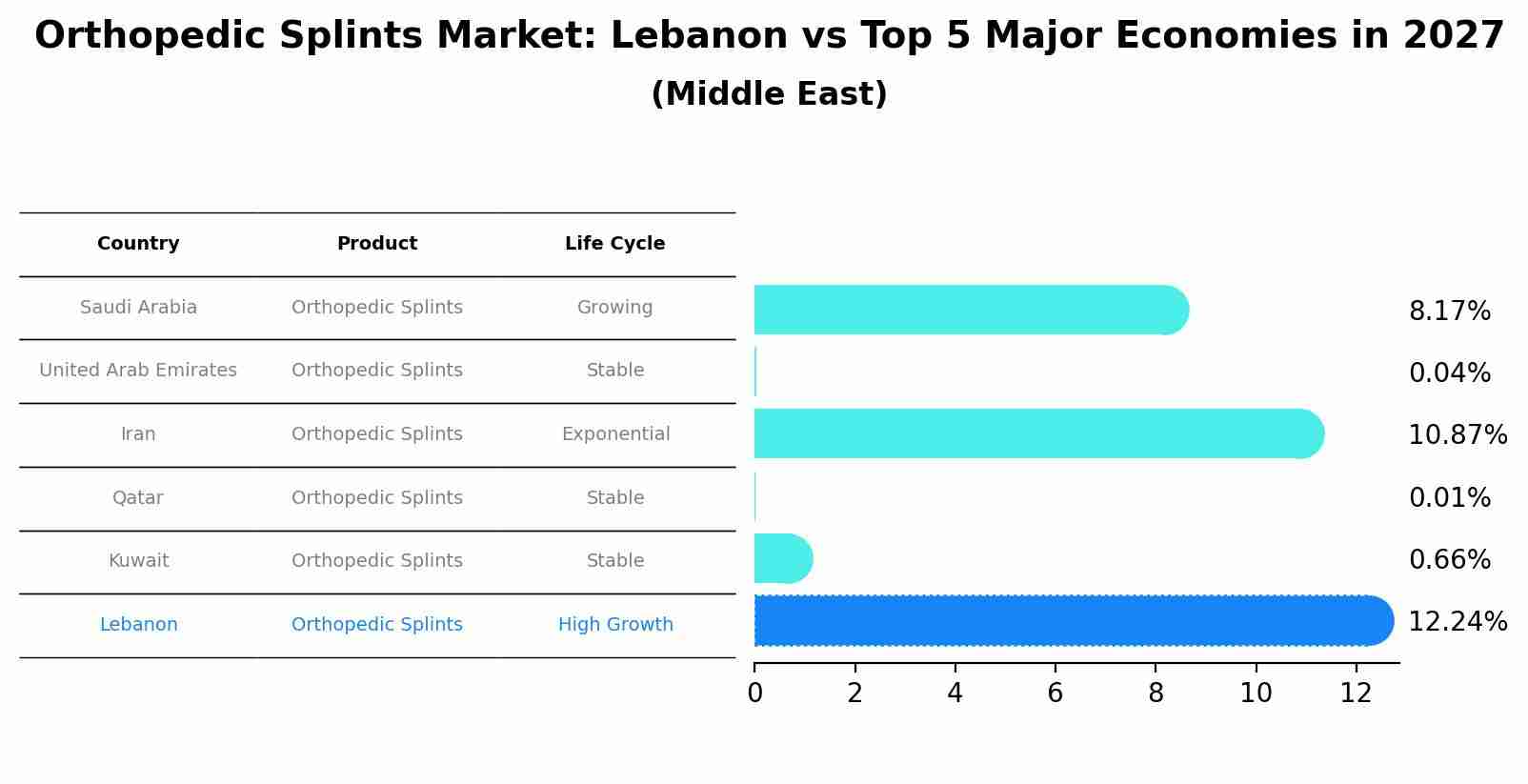 Orthopedic Splints Market: Lebanon vs Top 5 Major Economies in 2027 (Middle East)