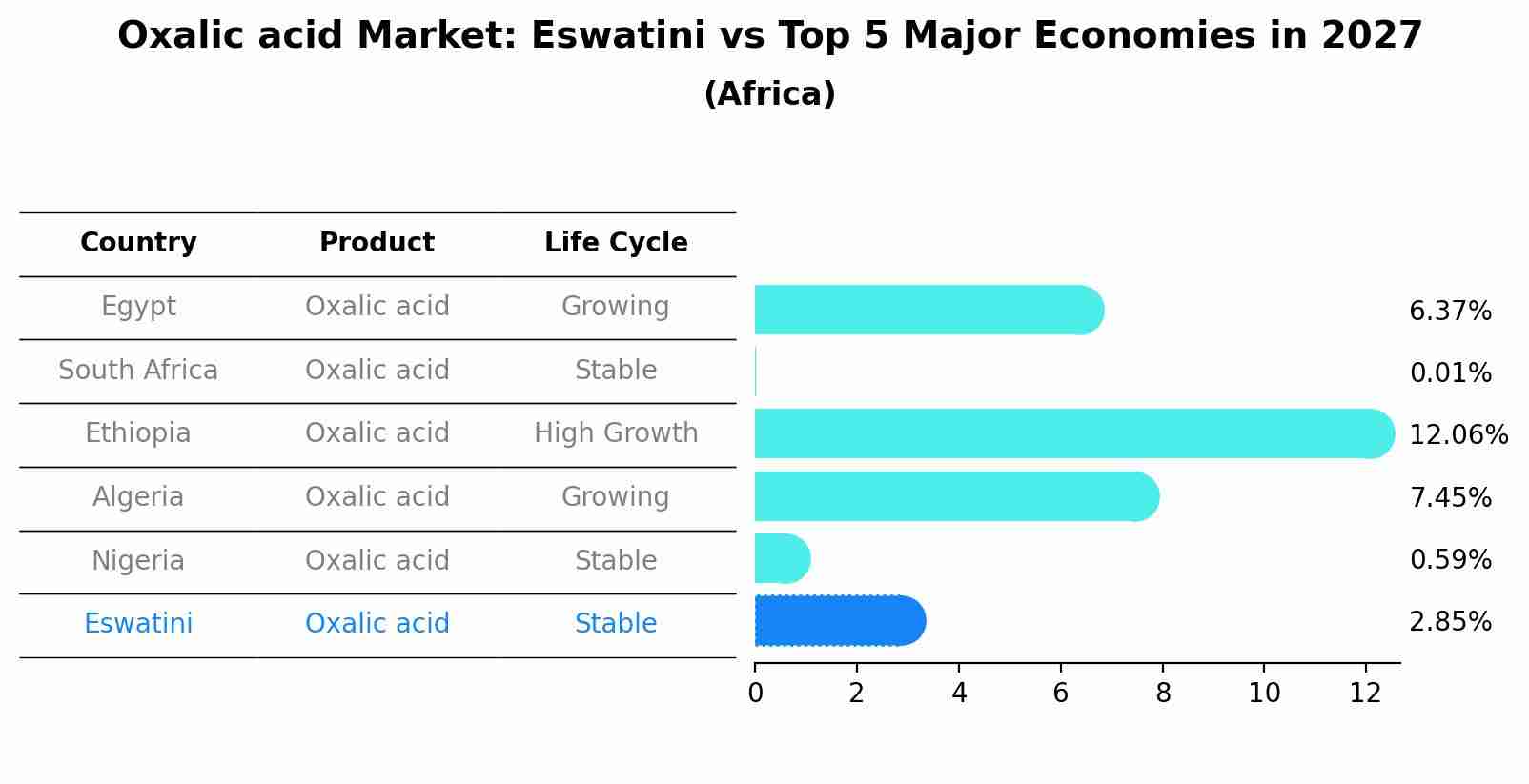 Oxalic acid Market: Eswatini vs Top 5 Major Economies in 2027 (Africa)