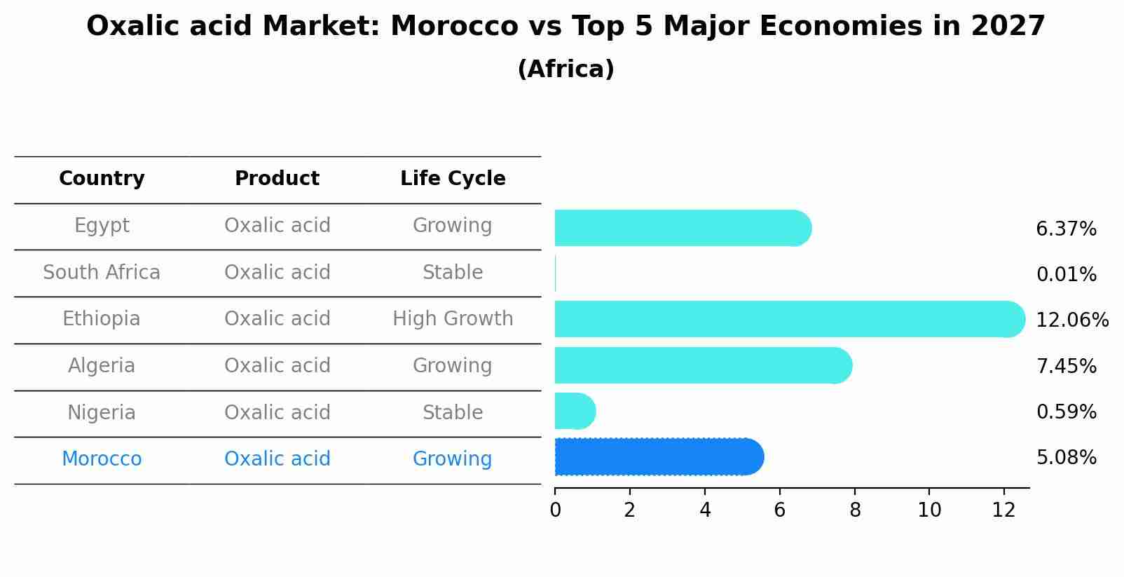 Oxalic acid Market: Morocco vs Top 5 Major Economies in 2027 (Africa)