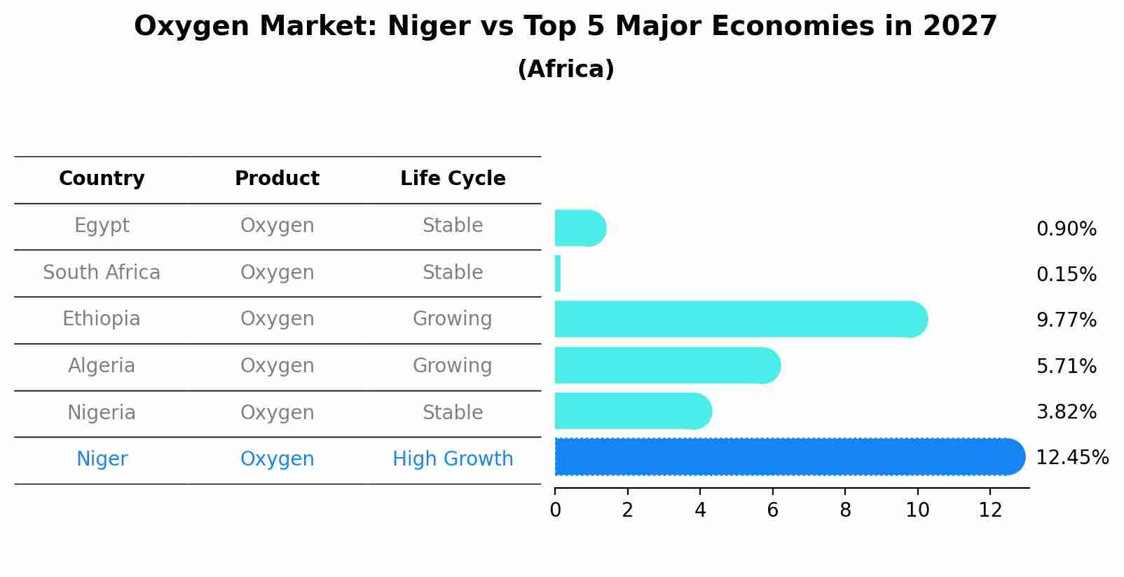 Oxygen Market: Niger vs Top 5 Major Economies in 2027 (Africa)