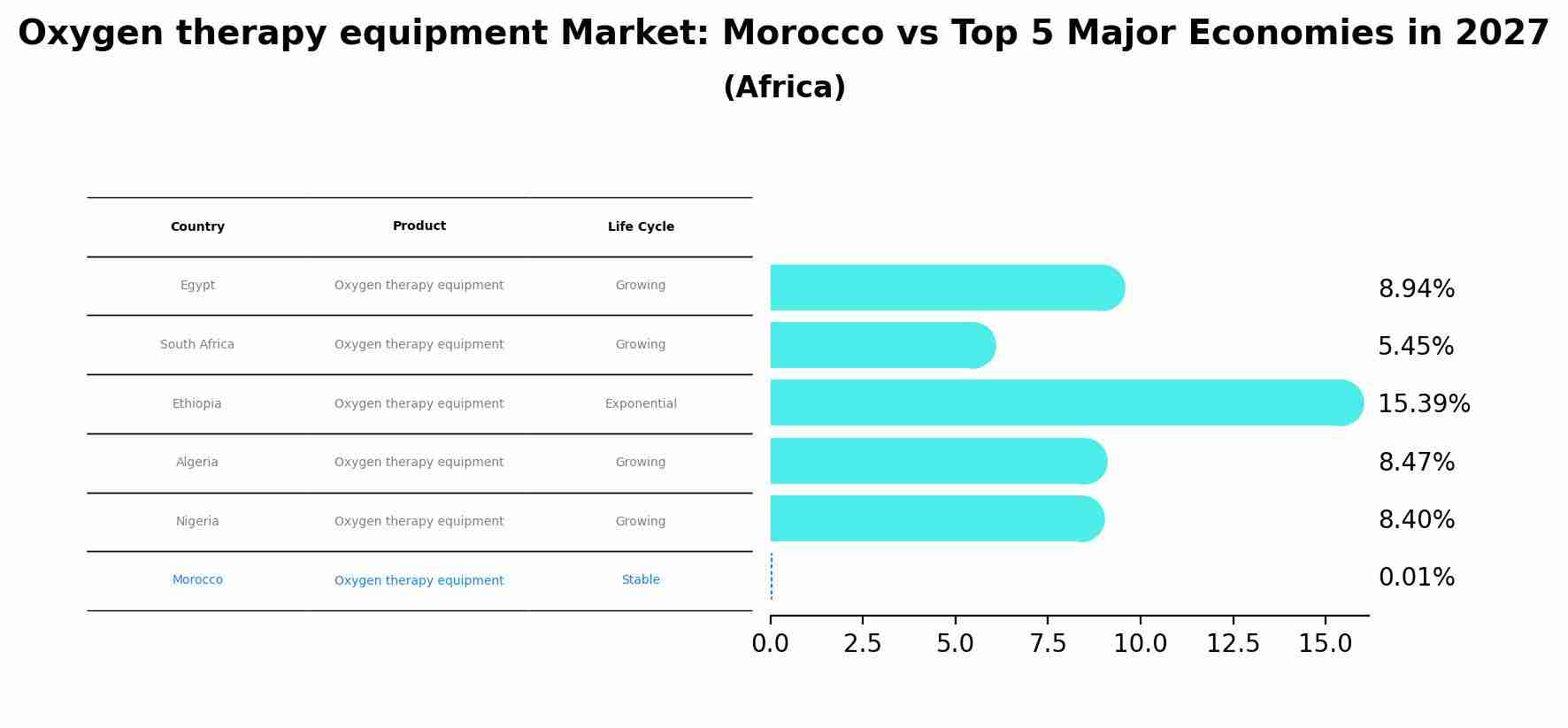 Oxygen therapy equipment Market: Morocco vs Top 5 Major Economies in 2027 (Africa)