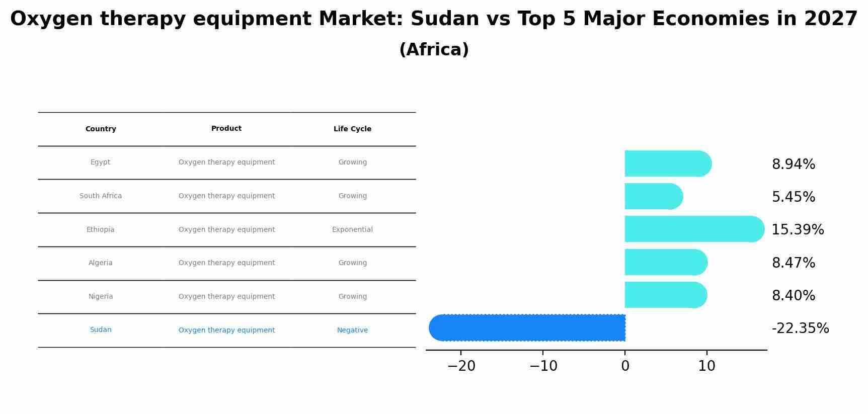 Oxygen therapy equipment Market: Sudan vs Top 5 Major Economies in 2027 (Africa)