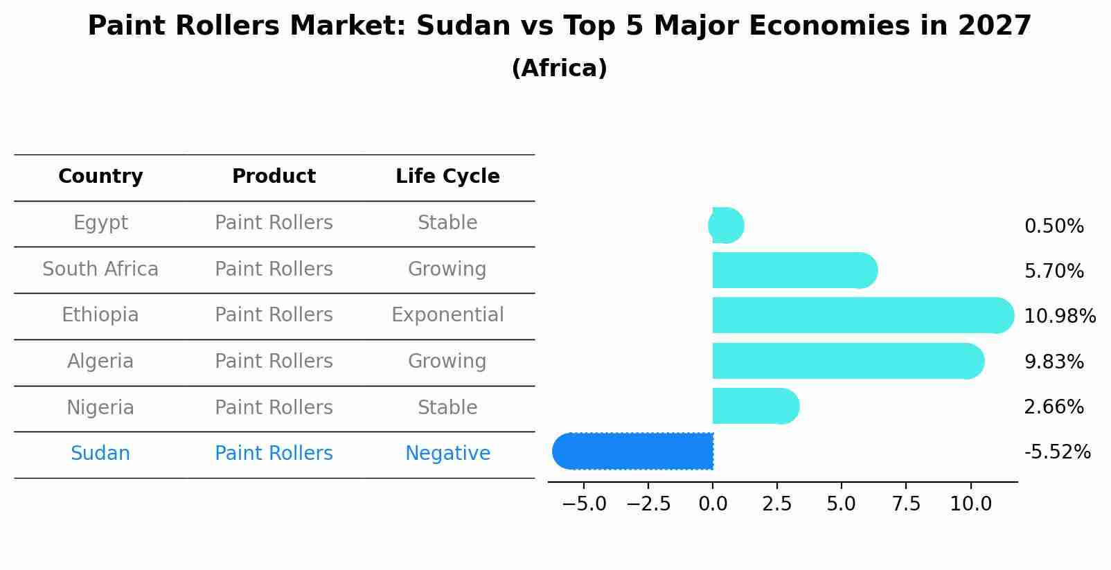 Paint Rollers Market: Sudan vs Top 5 Major Economies in 2027 (Africa)