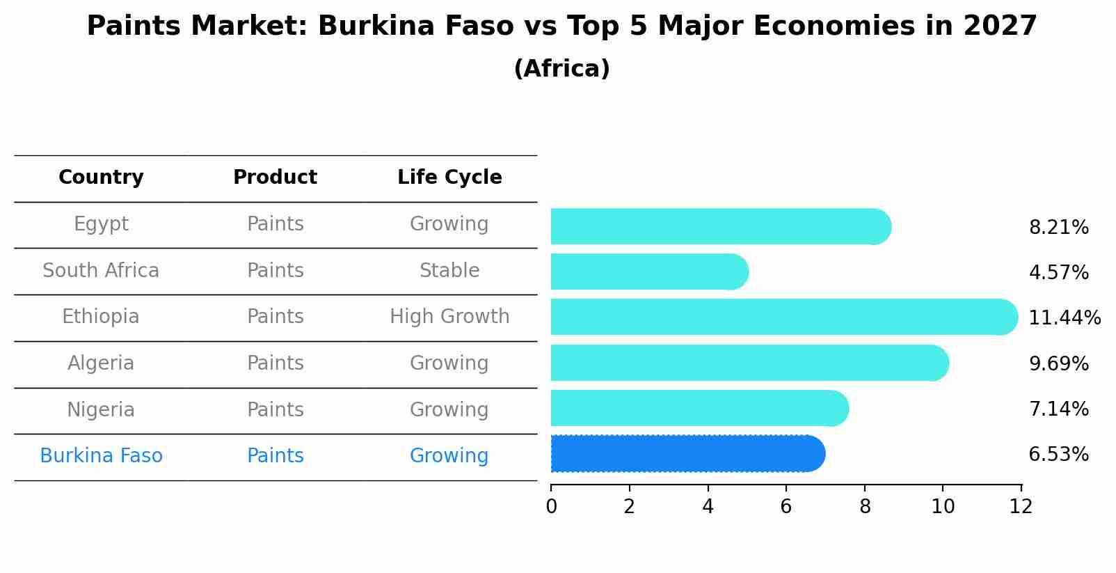 Paints Market: Burkina Faso vs Top 5 Major Economies in 2027 (Africa)