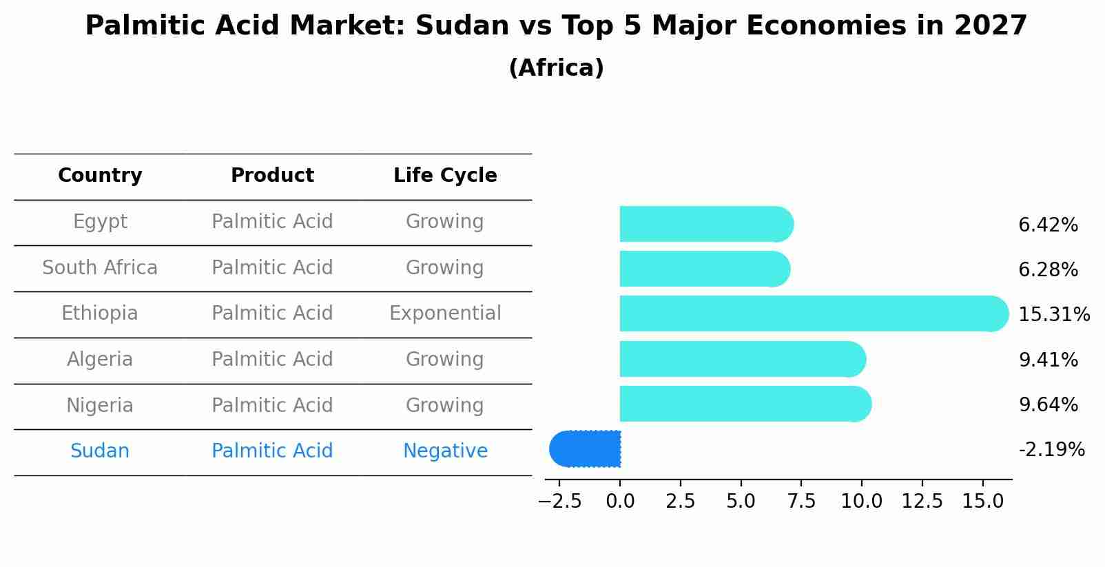 Palmitic Acid Market: Sudan vs Top 5 Major Economies in 2027 (Africa)