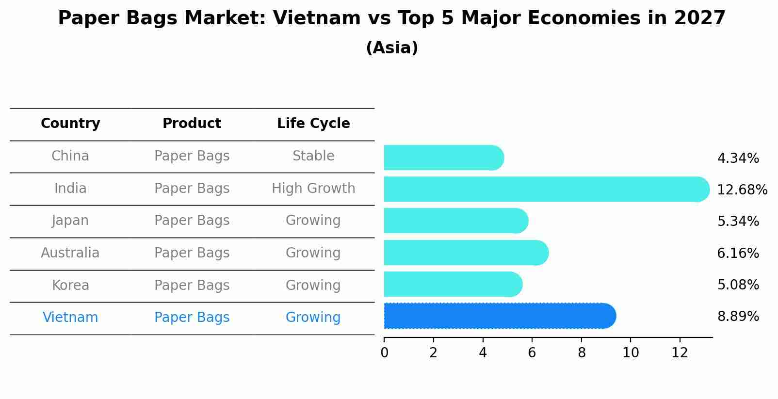 Paper Bags Market: Vietnam vs Top 5 Major Economies in 2027 (Asia)