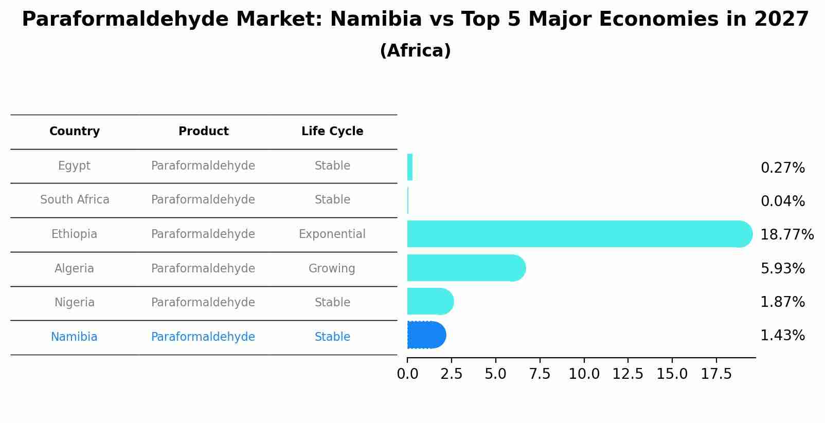 Paraformaldehyde Market: Namibia vs Top 5 Major Economies in 2027 (Africa)
