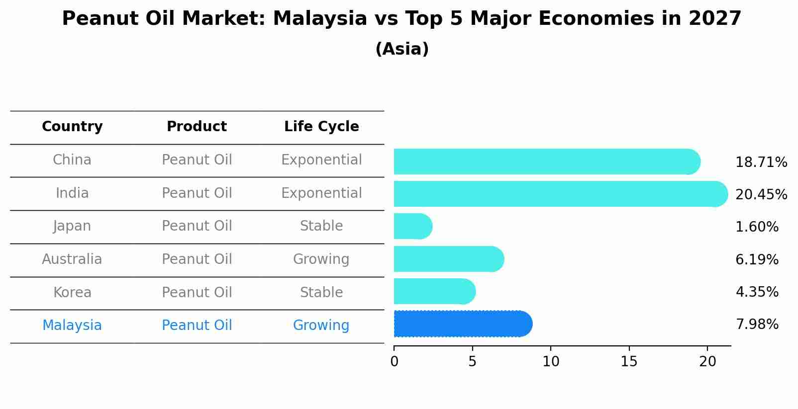 Peanut Oil Market: Malaysia vs Top 5 Major Economies in 2027 (Asia)