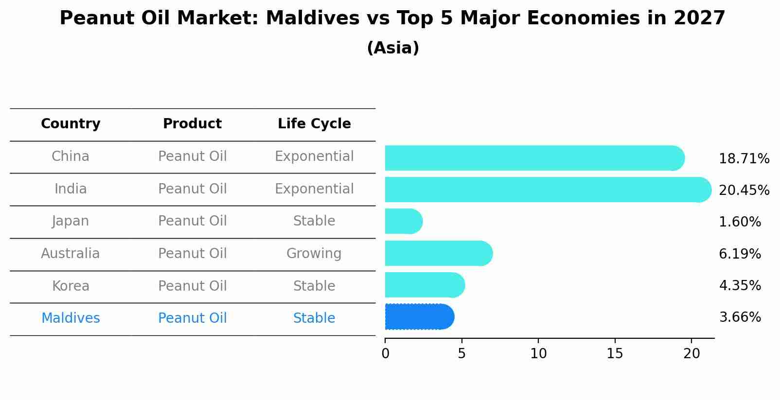 Peanut Oil Market: Maldives vs Top 5 Major Economies in 2027 (Asia)