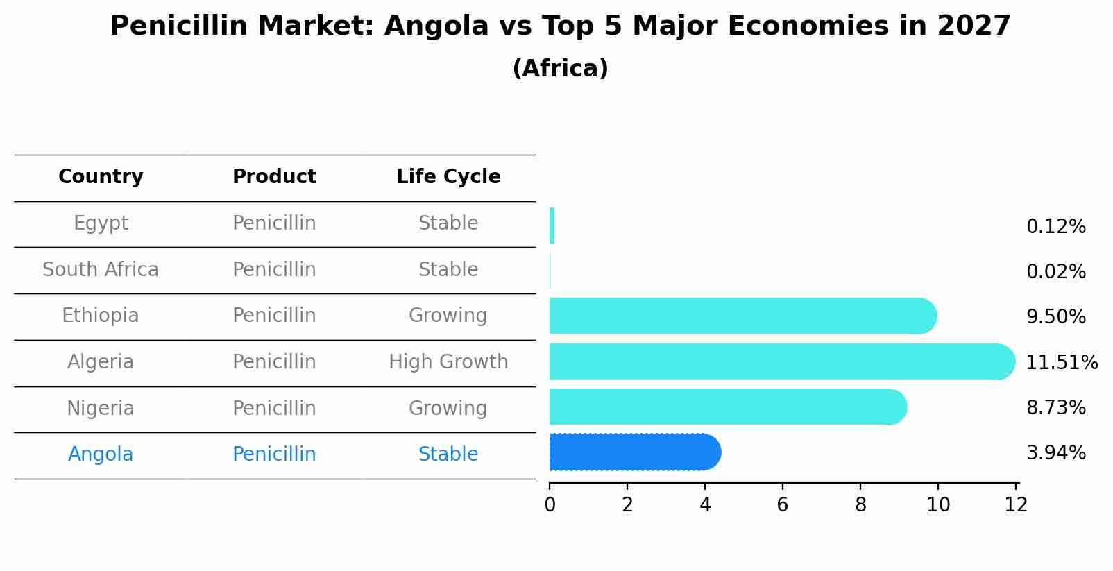 Penicillin Market: Angola vs Top 5 Major Economies in 2027 (Africa)
